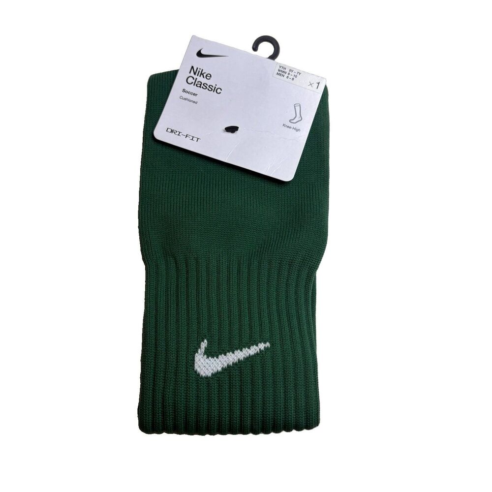 Nike Classic Soccer Knee High Socks Green Pair Size Men 6-8 Women 6-10 New